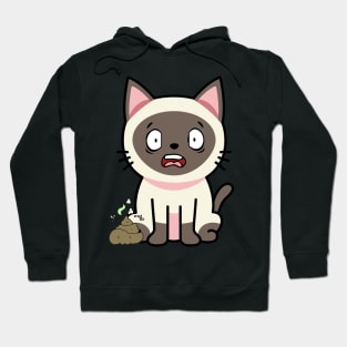 Funny siamese cat smells stinky poo poo Hoodie